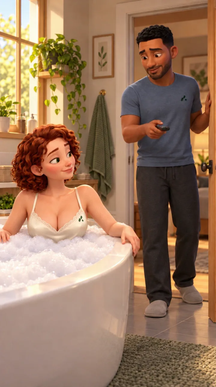 Laura and Sam sharing a bathroom conversation