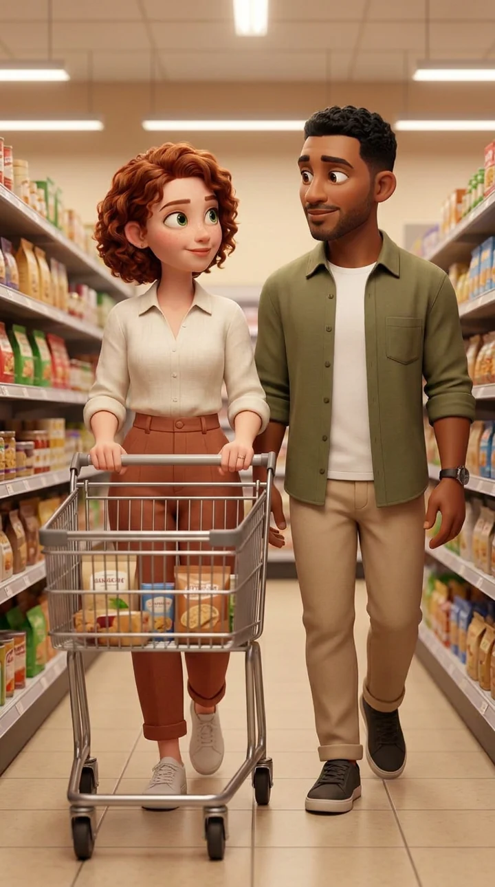 Maya and Leo on a supermarket outing
